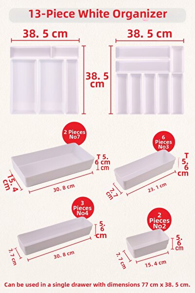 color house Λευκό Χρώμα Οργανωτής 13 Τεμαχίων (38,5 εκ. * 38,5 εκ. - 2 σετ)