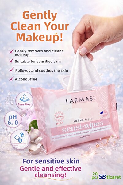 SB Ticaret Makeup Removal Wipes 20 Pack