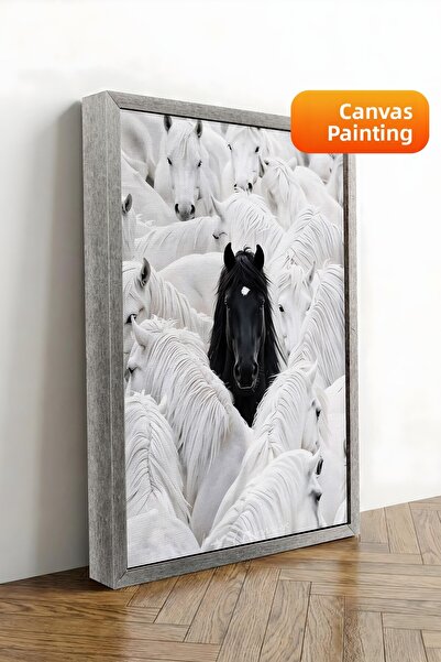 Postifull Pictură murală, Tablou pe pânză cu ramă argintie de lux, Seria Ritu...