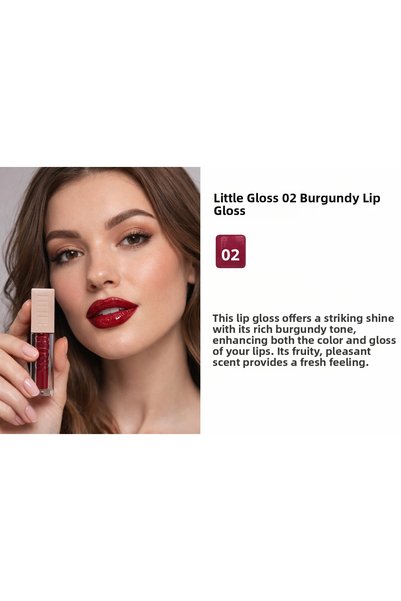 Sudedi Home Fruity Scented Glossy Finish Liquid Lip Gloss Intense Pink Burgundy Tint Liquid Lip Gloss 02