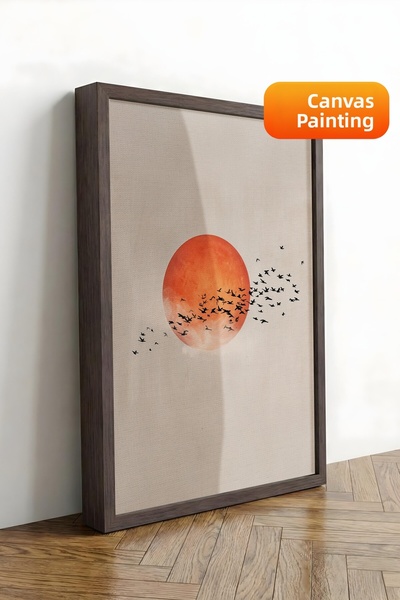 Postifull Pictură murală, Tablou pe pânză înrămată maro de lux, Seria Ritual,...