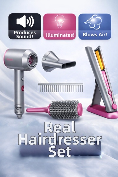 YILDIRIM OYUNCAK Luxury Hairdressing Set with Hair Dryer, Straightener and St...