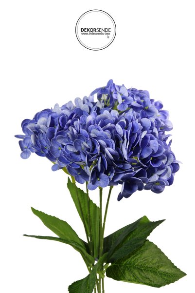 Dekorsende Buchet de Hortensii Artificiale cu Textură Umedă 43 cm Albastru Închis