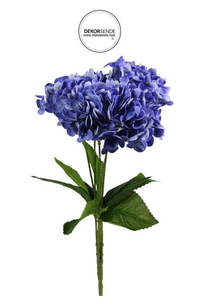 Dekorsende Buchet de Hortensii Artificiale cu Textură Umedă 43 cm Albastru Închis