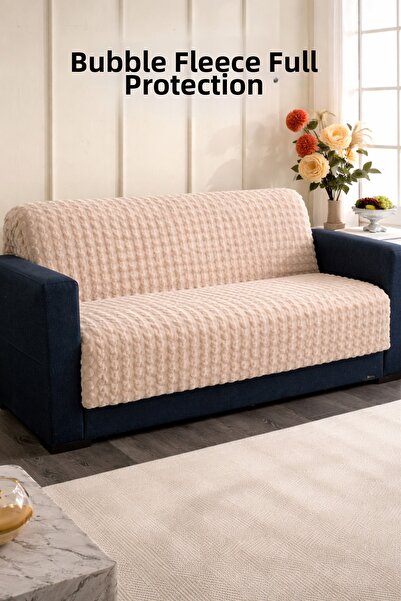 Shopyteks Bubble Rabbit Fur Sofa Cover 170X210 – Plush Non-Slip Sofa Shawl – ...
