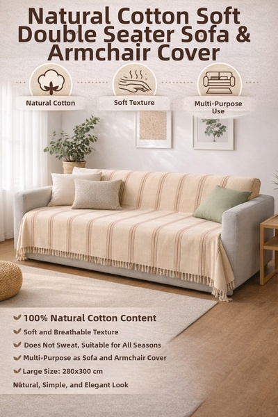 TECHTACT Natural Cotton, Soft Double Pique, Seat Cover, Multi-Purpose Cover 2...