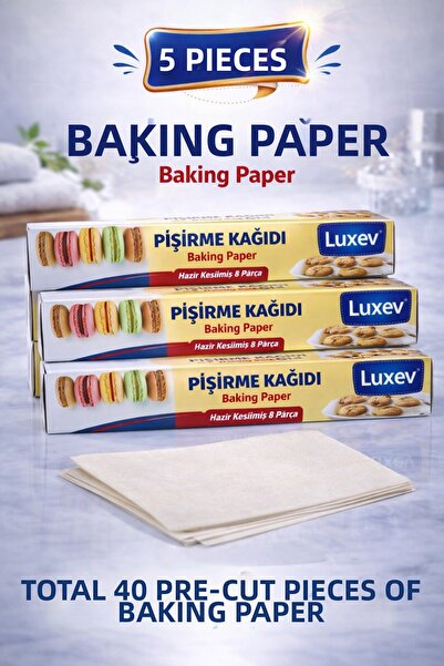 CT STONES Luxev Baking Paper Pre-Cut 8 Pieces Greaseproof Paper Baking Paper ...
