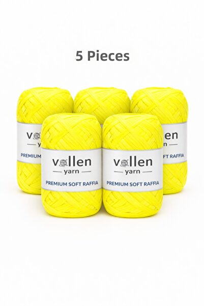 vollen yarn Premium Soft Raffia Yarn 5-Pack |   Polyester Paper Raffia |   So...