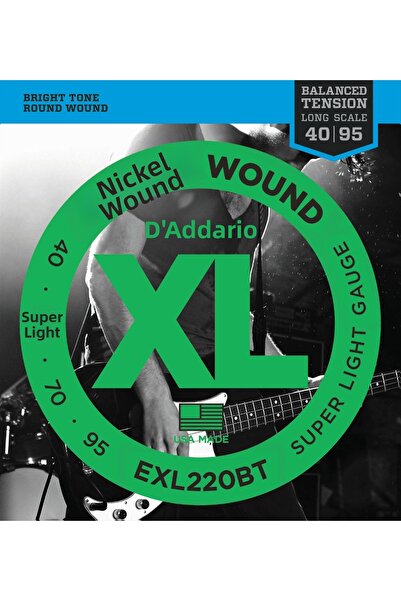 Daddario EPS220-5 КОМПЛЕКТ СТРУНИ ЗА БАС КИТАРА, 5 СТРУНИ, XL, 40-95, ДЪЛГА М...