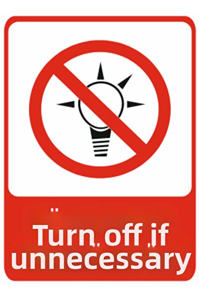 HiperAD Reklam إطفاء الضوء (تحذير) بدون إضاءة - طباعة ديكوتا - لافتة تحذير فو...