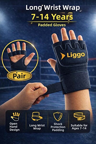Liggo قفازات ملاكمة للأطفال من عمر 7 إلى 14 عامًا، قفازات MMA، قفازات تدريب