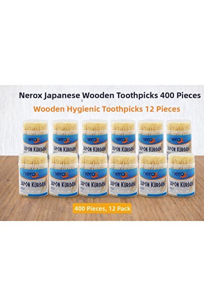 FREEDOM STOREE Nerox Japanese Toothpicks 400 Pieces Wooden Hygienic Toothpick...