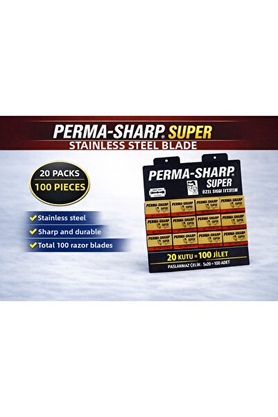 CT STONES Perma-Sharp Super Stainless Steel Razor Blades 5 Pieces 20 Boxes