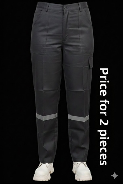 Secura İş Güvenliği بنطلون عمل شتوي رمادي 7*7 جبردين 100% قطن للجنسين السعر ل...