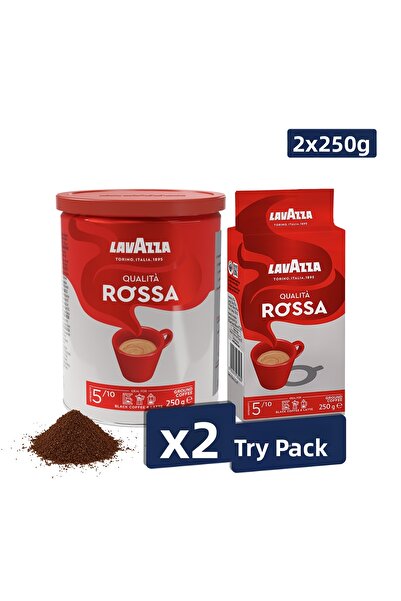 LavAzza Qualita Rossa Ground Filter Coffee 2X250Gr Tin Box |   2-Pack Storage...