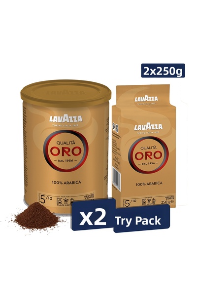 LavAzza Qualita Oro 100% Arabica Ground Filter Coffee 2X250Gr Tin Box |   2-P...