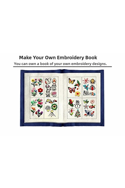 iğne izi Set de broderie cu 24 de fire colorate – Carte de broderie cu modele...