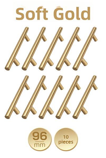 Badem10 96mm Alteta (4 bucăți) Mâner din metal auriu moale pentru mobilier, d...