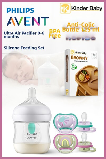 Philips Avent Natural Response Anti-Colic Baby Bottle 125ml + 0-6 Months Wate...