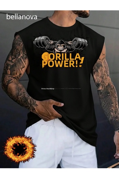 valeriae Black Crew Neck Superior Quality Printed Youth Modern Cut Tank Top