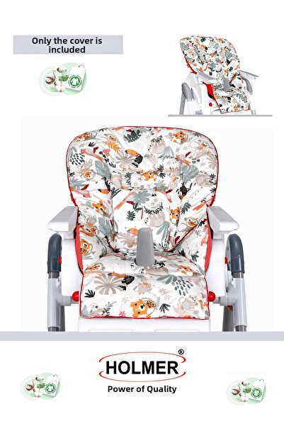 Holmer Stain Resistant Organic High Chair Cushion & Case Max-M Light Gray