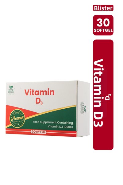 HCK NATURAL Vitamin D3 Containing Food Supplement 30 Soft Capsules Blister