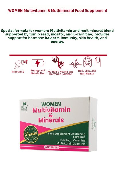 HCK NATURAL Women's Special Multivitamin & Multimineral 30 Tablets Food Supplement Blister