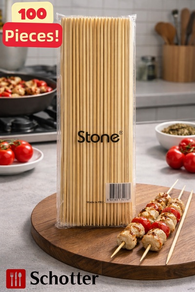 Broken Stone Grill Skewers 30 cm 100 Pieces – Durable and Multi-Purpose Bambo...