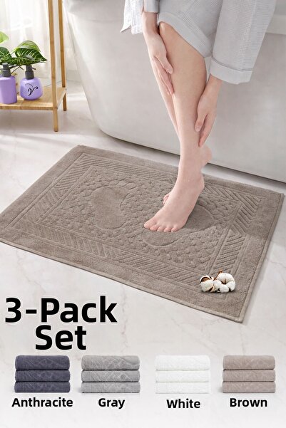 Vionel Home Cotton Foot Towel |   3-Pack |   Towel Mat Set |   Bath Mat |   H...