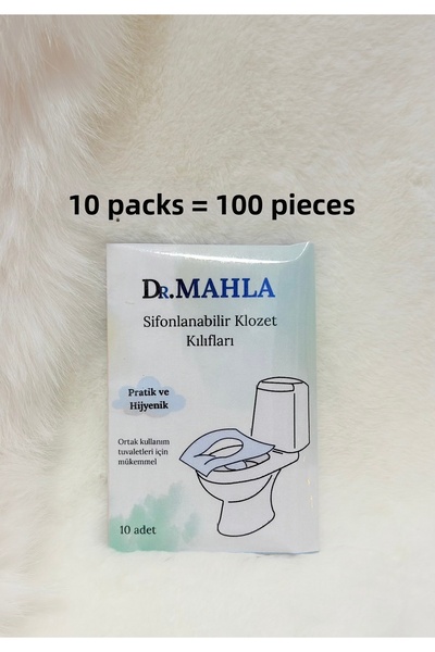 MAHLA 10 Packs - 100 Pieces - Toilet Seat Cover Seyahet Size - Disposable - W...
