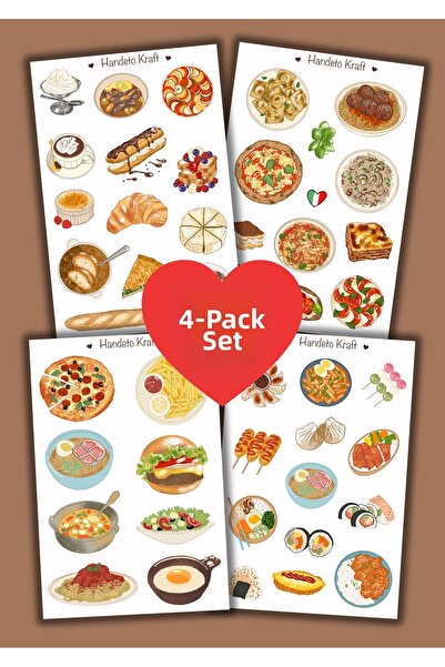 Handeto Kraft Σετ με 4 αυτοκόλλητα World Food, Αυτοκόλλητα, Συλλογή Αυτοκόλλη...