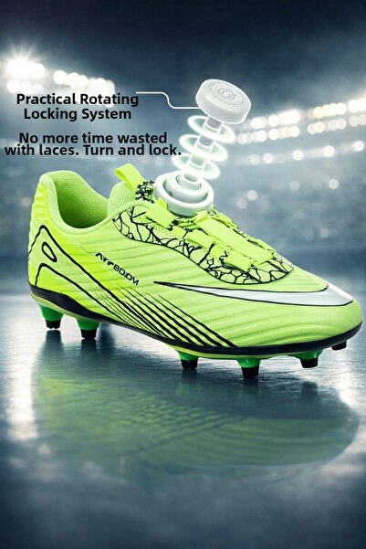 AİRBOOM Mechanism Lace-Up Carpet Field and Grass Floor Football Shoes for Chi...