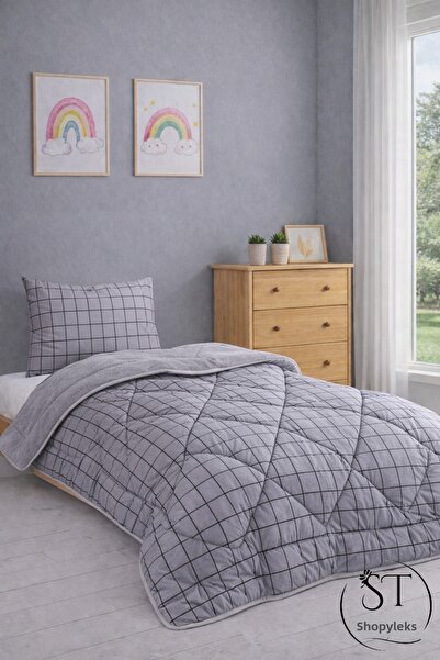 Shopyteks Single Welsoft Puffi Quilt 155X215 |   1 Piece with Pillowcase |   ...