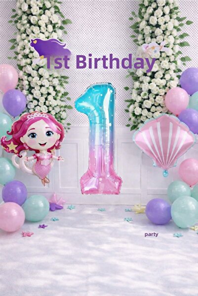 Bkmc Ocean Tale Mermaid Dream Pastel Mermaid Age Balloon Birthday Decoration ...