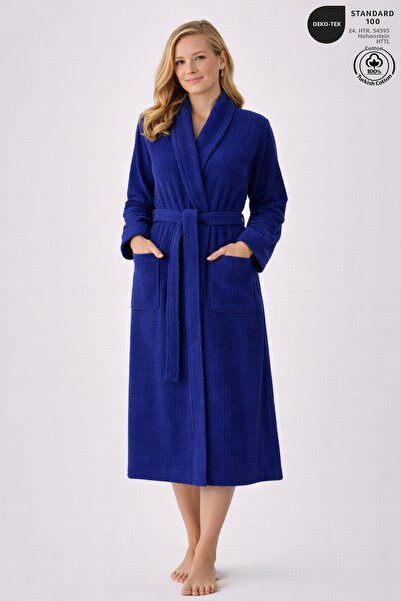 Ellaline Striped Women's Bathrobe 100% Cotton Certified 1 Piece, Bathrobe / S...
