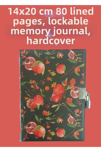 SEYFİKİRTASİYE 14x20 cm 80 sheets lined zip lock memory diary notebook hard c...