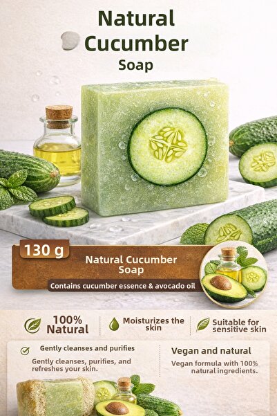 EpiRelax صابون طبيعي بخلاصة الخيار ذو تأثير مرطب مكثف - يرطب البشرة وينقيها و...