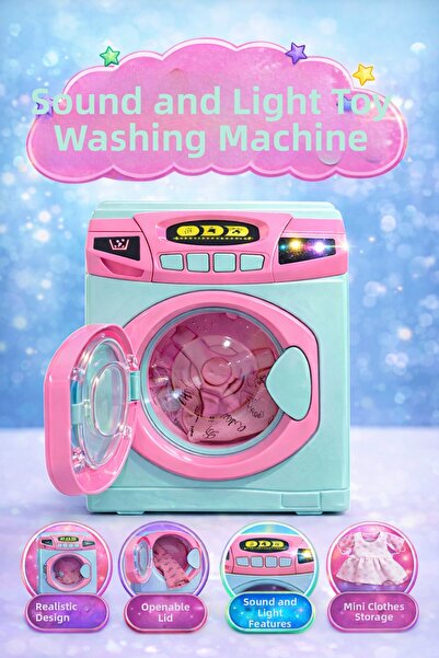 YILDIRIM OYUNCAK Toy Washing Machine with Sound & Light |   Realistic Design ...
