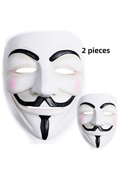 partidolu قناع الهالوين البلاستيكي V for Vendetta قطعتين