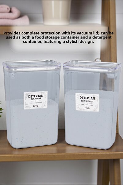 naturelove قطعتان من علب المنظفات الملونة والبيضاء المغلقة بغطاء مفرغ من الهو...