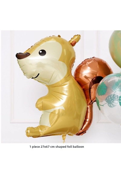 partidolu بالون فويل على شكل حيوانات الغابة على شكل سنجاب قطعة واحدة مقاس 27 ...