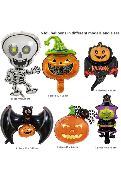 partidolu بالون فويل على شكل هالوين 6 قطع 40 سم