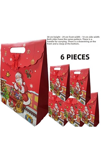 partidolu Pungă cadou de Crăciun din carton geantă 38x29x14 cm 6 bucăți Model 3