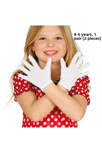 partidolu 1 pereche de mănuși albe de lycra pentru copii, pentru spectacole d...