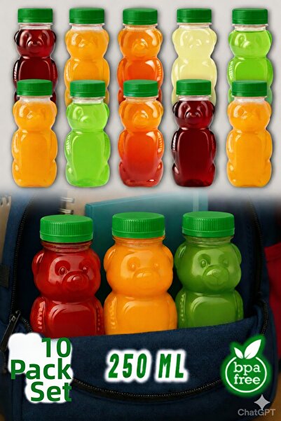 Ezupack زجاجة AYICIK PET للمدرسة والنزهات، عصير الفواكه، سموثي، ديتوكس، زنجبي...