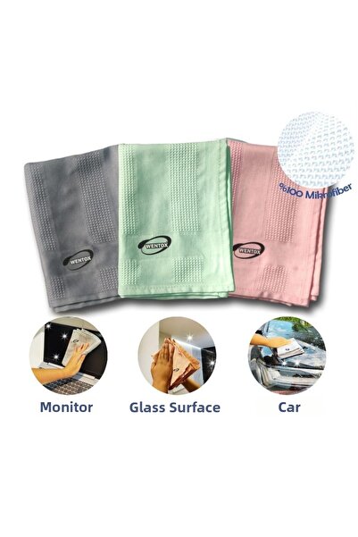 Twin Store ®   Non-Marking Microfiber Cleaning Cloth Set of 3 Glass and Mirro...