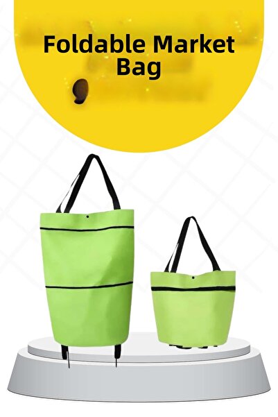Lisinya Foldable Shopping Bag with Wheels Practical and Detailed Market Troll...