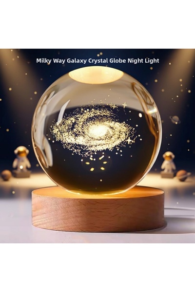 CT STONES Lampă de masă cu LED-uri cu lumină naturală, cu glob de cristal cu ...