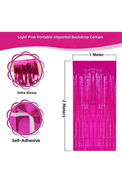 BilfolD Fuchsia Color Extra Metallic Shiny Background Curtain Imported a Qual...