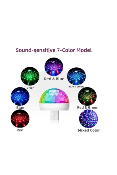 MOBEE كرة ديسكو حساسة للصوت مع منفذ USB